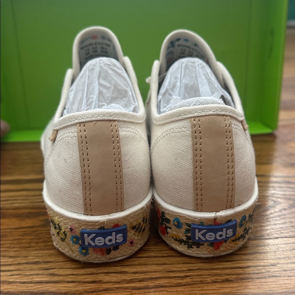 Keds x Rifle Paper Co. TripleKick Natural Platform Embroidered Sneakers 7.5 - Picture 5 of 8